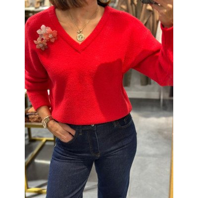 Broş Detaylı Triko