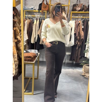 Broş Detaylı Triko