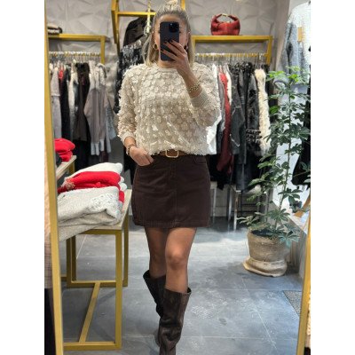 Çiçek Desenli Triko