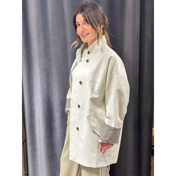 Dik Yaka Pamuklu Trenç