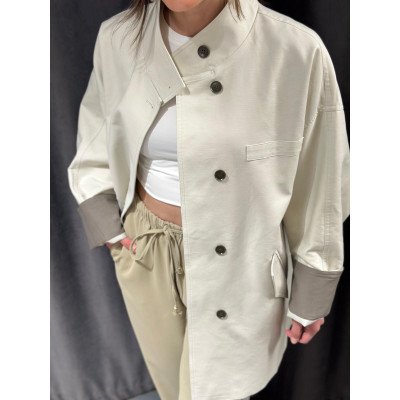 Dik Yaka Pamuklu Trenç